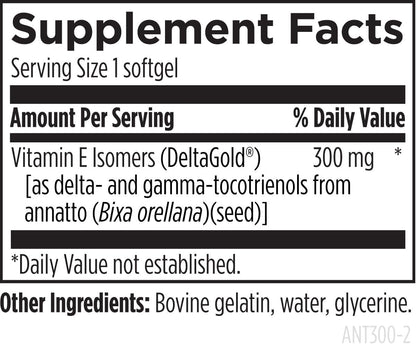 Designs for Health Annatto-E 300 mg Tocotrienols - DeltaGold Vitamin E Complex Supplement with Delta + Gamma Tocotrienols - – Image 5