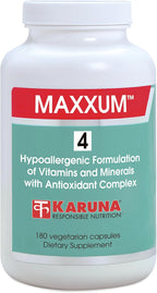 Karuna MAXXUM 4 - 180 Cápsulas Vegetarianas - Complejo Multivitamínico y Mineral con Luteína, Zeaxantina, Licopeno, Bioflavonoides Cítricos, Calcio y Magnesio
