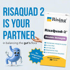 Rising Health RisaQuad-2™ Probiótico Doble Concentración – 80mg (16B UFC+) – 30 Cápsulas