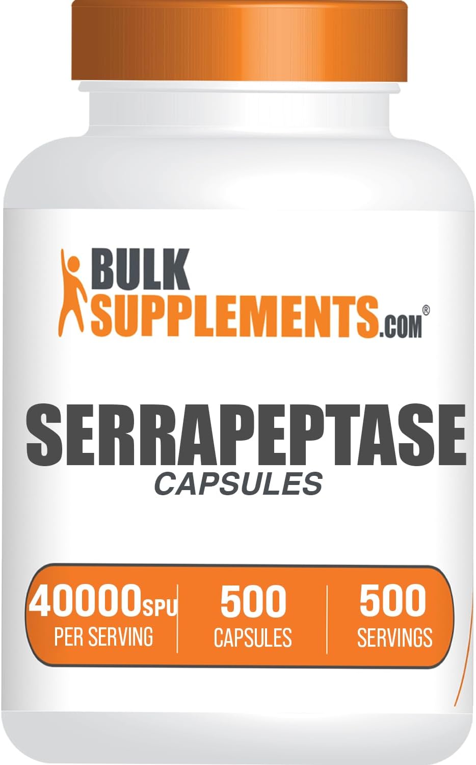 BulkSupplements Serrapeptasa 40000 SPU Cápsulas (500 Unidades)