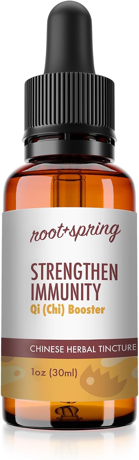 root + spring Qi Booster Tintura Herbal - Extracto Líquido Concentrado con Gotero - Suplemento de Hierbas TCM 1 oz