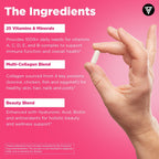 Vital Vitamins Complejo Multivitamínico para Mujeres - Con Mezcla de Multicolágeno, Ácido Hialurónico y MSM - Multivitamínico de Belleza - con Vitamina A, C, E, B6, B12, D3 - 60 Cápsulas