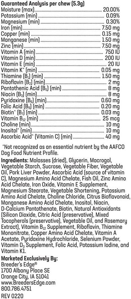 Breeder's Edge Breed to Wean, Multivitamínico Prenatal y Postnatal para Perros y Gatos, 100 Comprimidos