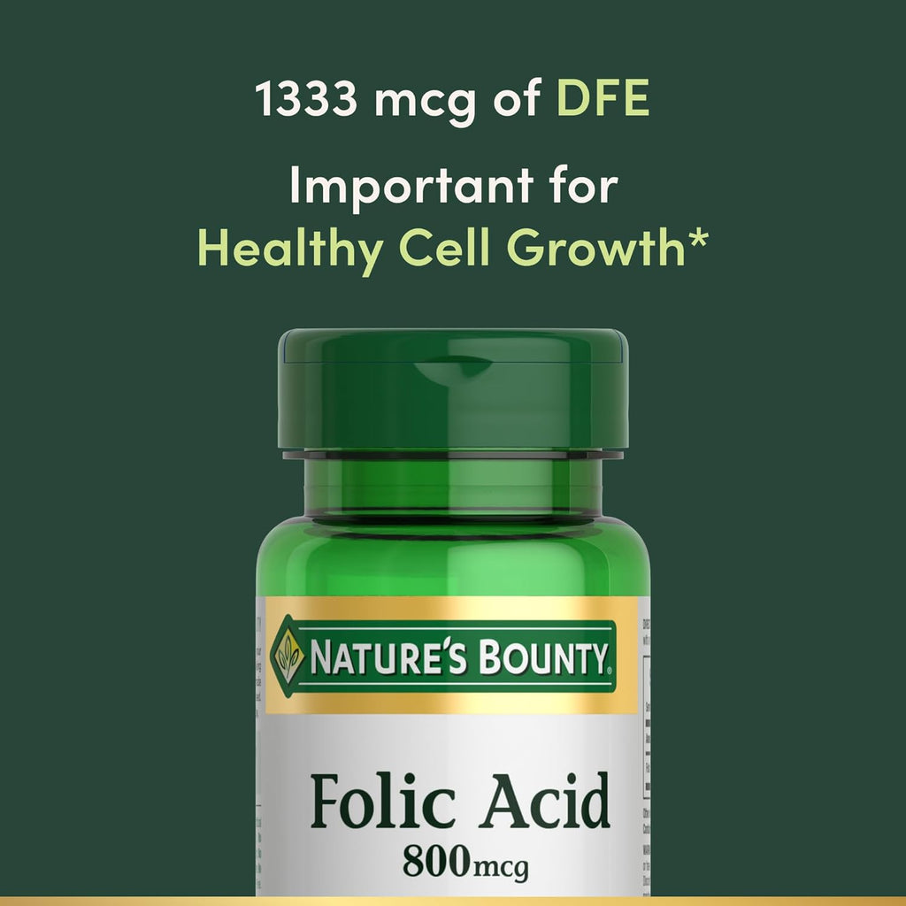 Nature's Bounty Folic Acid 800 mcg, 250 Tablets