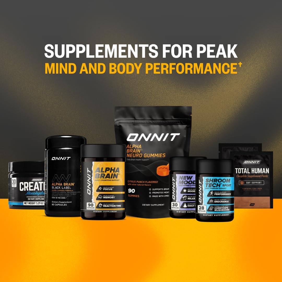 ONNIT Alpha Brain Cápsulas Nootrópicas para Hombres y Mujeres, IGEN Non-GMO Tested, Memoria, Concentración y Claridad Mental, con L-Teanina y Vitamina B6, 30 Cápsulas por Envase, Paquete de 4 (120 Cápsulas)