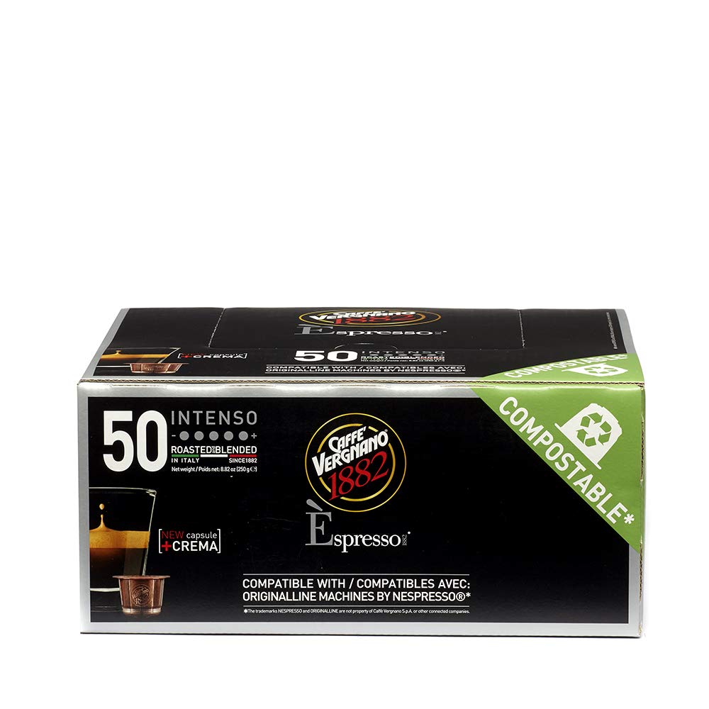 Caffe Vergnano Intenso - Cápsulas de Espresso (50 uds) - Compatibles Nespresso Original Line