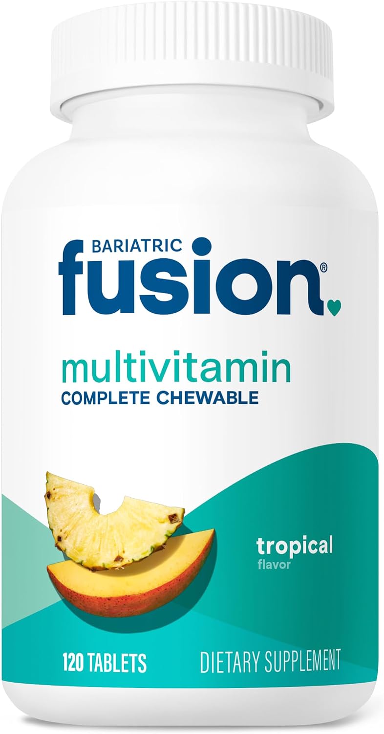 Bariatric Fusion Multivitamínico Bariátrico Completo con Hierro - Masticable Sabor Tropical - Suministro de 1 Mes