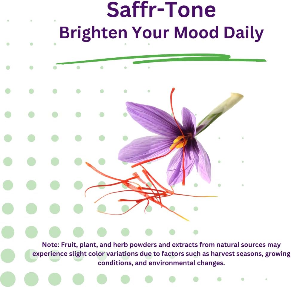 Paradise Herbs Saffr-Tone, Saffron Extract, Active Whole Spectrum, 60 Vegetarian Capsules