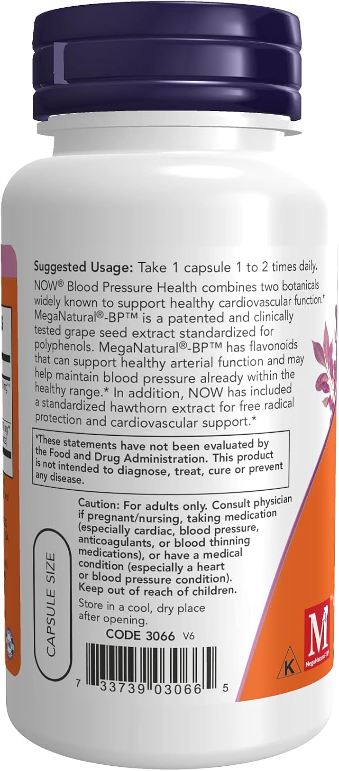 NOW Foods Blood Pressure Health - 90 Cápsulas
