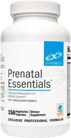 XYMOGEN Prenatal Essentials - Multivitamínico Prenatal con 5-MTHF y Nutrientes Esenciales - Suave para el Estómago - Vegetariano - 150 Cápsulas