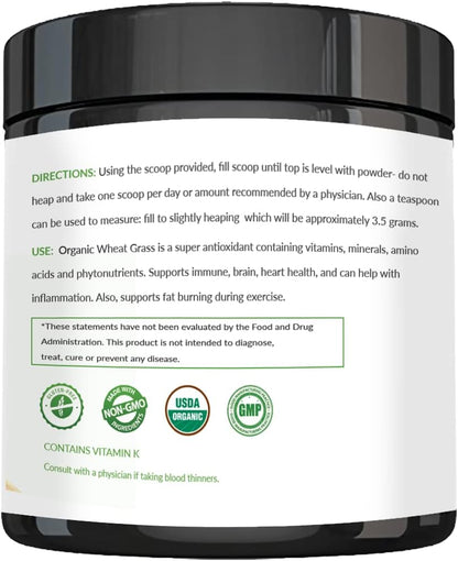 Polvo de Wheatgrass Orgánico Certificado USDA - Hierba de Trigo en Polvo - Vegano y Sin OGM – Image 8
