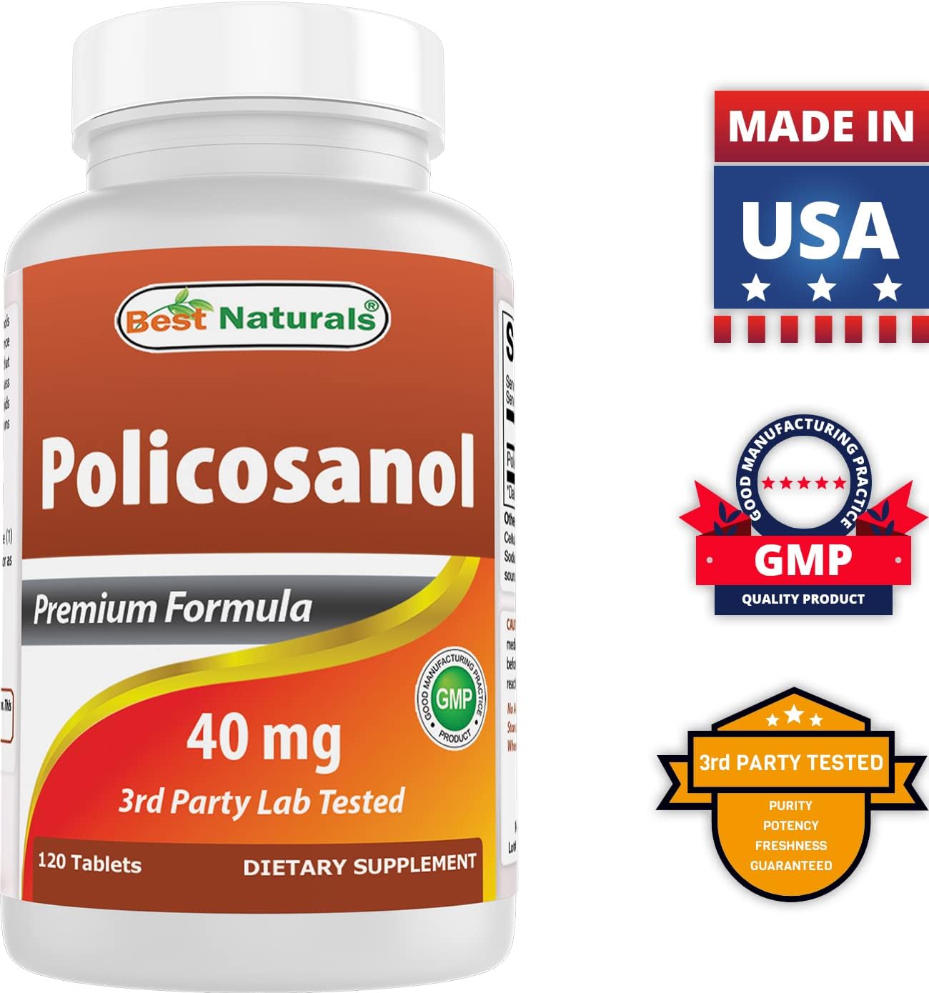 Best Naturals Policosanol 40mg, 120 comprimidos - Apoyo cardiovascular*