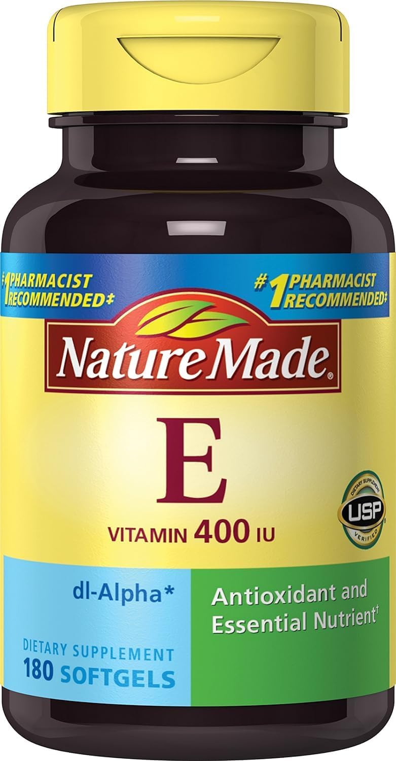 Nature Made Vitamina E 400 UI, 180 Cápsulas Blandas (Pack de 2)