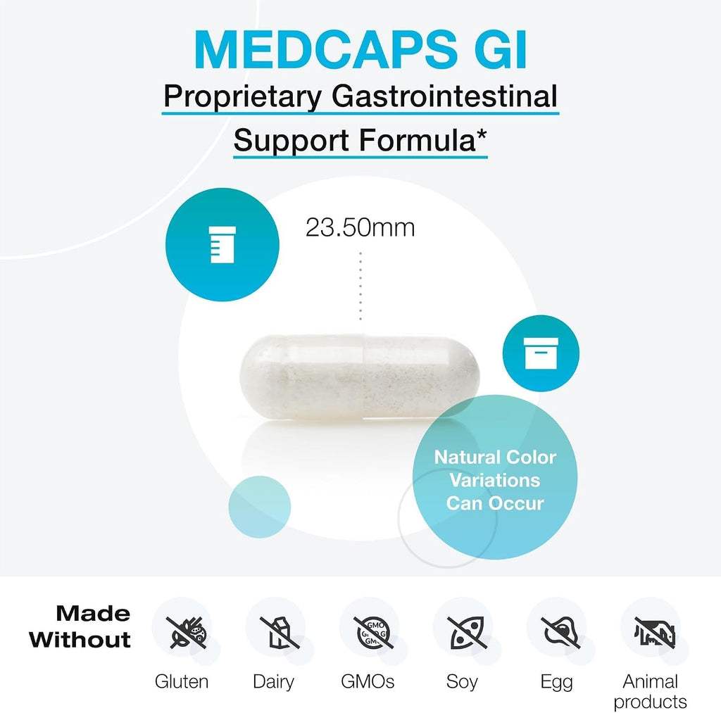 XYMOGEN MedCaps GI - L-Glutamine, Zinc, & Prebiotic Inulin - Gastrointestinal Mucosa Support - 120 Capsules