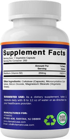 Vitamina B2 (Riboflavina) 250 mg – 200 Cápsulas Vegetarianas – Vitamatic