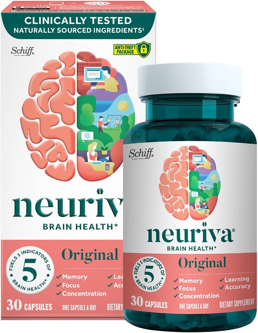 NEURIVA Original – Suplemento para la Memoria, Enfoque y Concentración, 90 Cápsulas (3 Paquetes de 30)