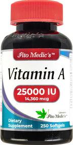 FITO MEDIC'S Lab - Vitamina A 25000 UI, 250 cápsulas blandas