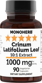 MONOHERB Crinum Latifolium Leaf 10:1 Extract - 1000 mg por dosis (2 cápsulas) - 45 dosis