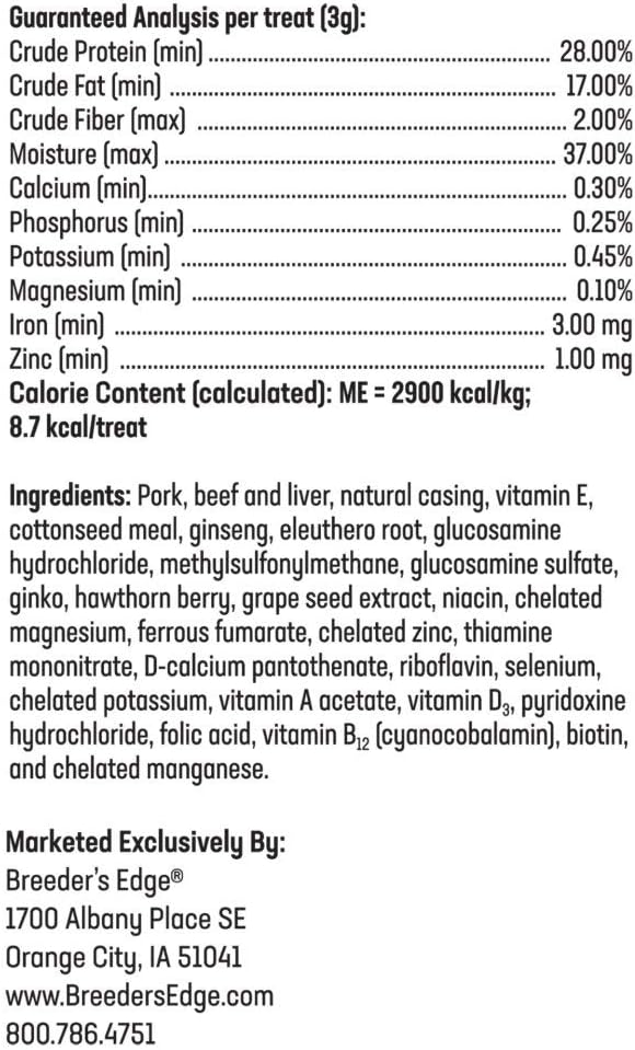 Breeder's Edge Oxy Stud Bocadillos de Carne - 30 unidades