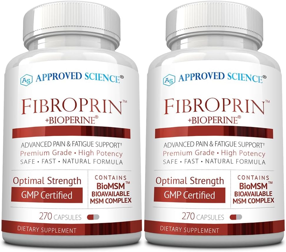 Approved Science Fibroprin - Alivia Dolores Musculares y Nerviosos - Mejora la Movilidad - 270 Cápsulas (3 Meses) - Fabricado en EE. UU.