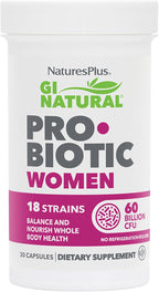 NaturesPlus GI Natural Probiotic Women - 30 Cápsulas - Probiótico Femenino con Arándano Rojo