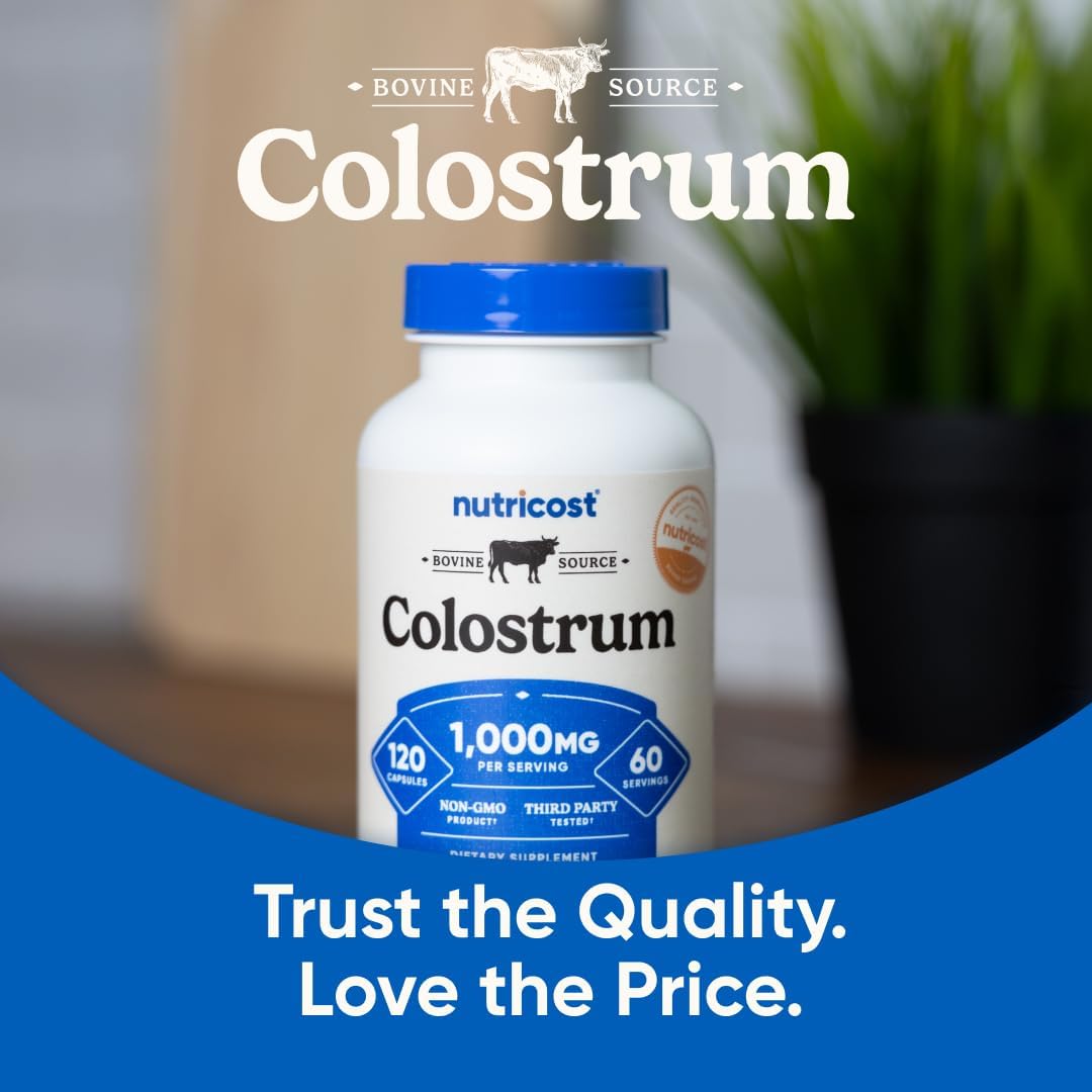 Nutricost Bovine Colostrum 1000mg, 120 Capsules - Gluten-Free & Non-GMO