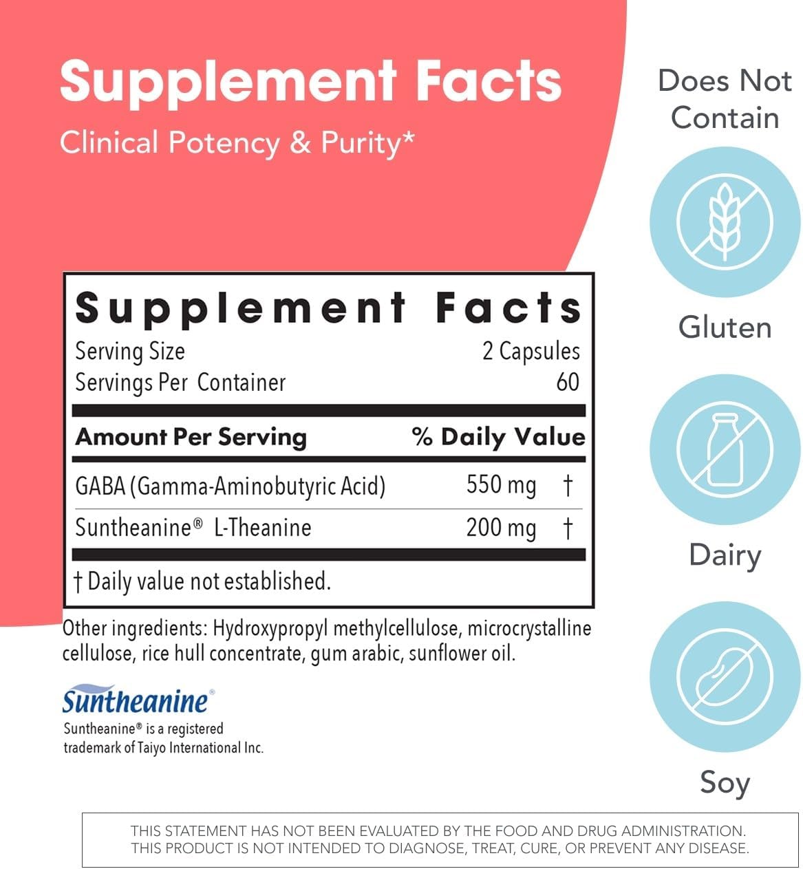 Allergy Research Group 200 mg of Zen - 60 Cápsulas - L-Teanina y GABA