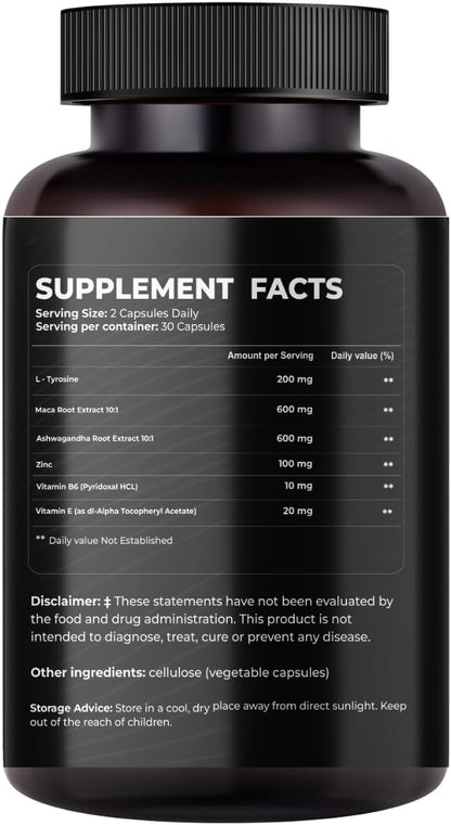 Mishas Nutraceuticals L-Tirosina con Raíz de Maca, Ashwagandha y Complejo de Vitaminas – 60 Cápsulas – Image 7