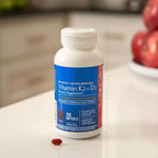Vitamina K2 + D3 Cápsulas Blandas, 180 mcg y 125 mcg (5000 UI) | Apoyo para Huesos, Corazón e Inmunidad, con MenaQ7 MK-7