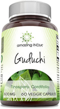 Amazing India Guduchi 500 mg - Suplemento de Tinospora Cordifolia (60 Cápsulas)