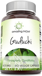 Amazing India Guduchi 500 mg - Suplemento de Tinospora Cordifolia (60 Cápsulas)