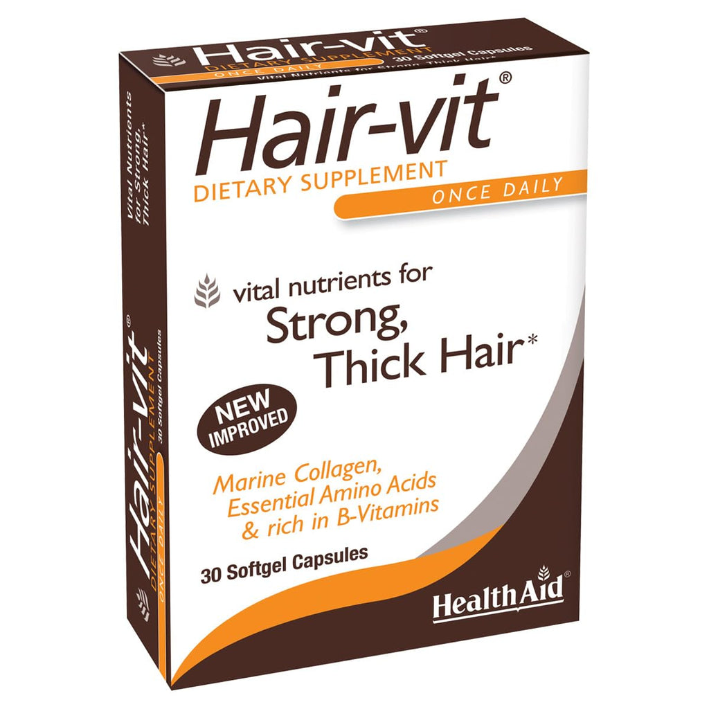 HealthAid Hair-VIT 30 Cápsulas - Complemento Capilar con Vitaminas B y Aminoácidos