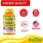 Greenfield Nutritions Vitamina B12 Halal 1000mcg - 60 Comprimidos Sublinguales Sabor Cereza