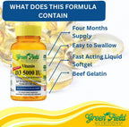 Greenfield Nutritions Vitamina D3 Halal 5000 IU - 120 Softgels de Gelatina de Res
