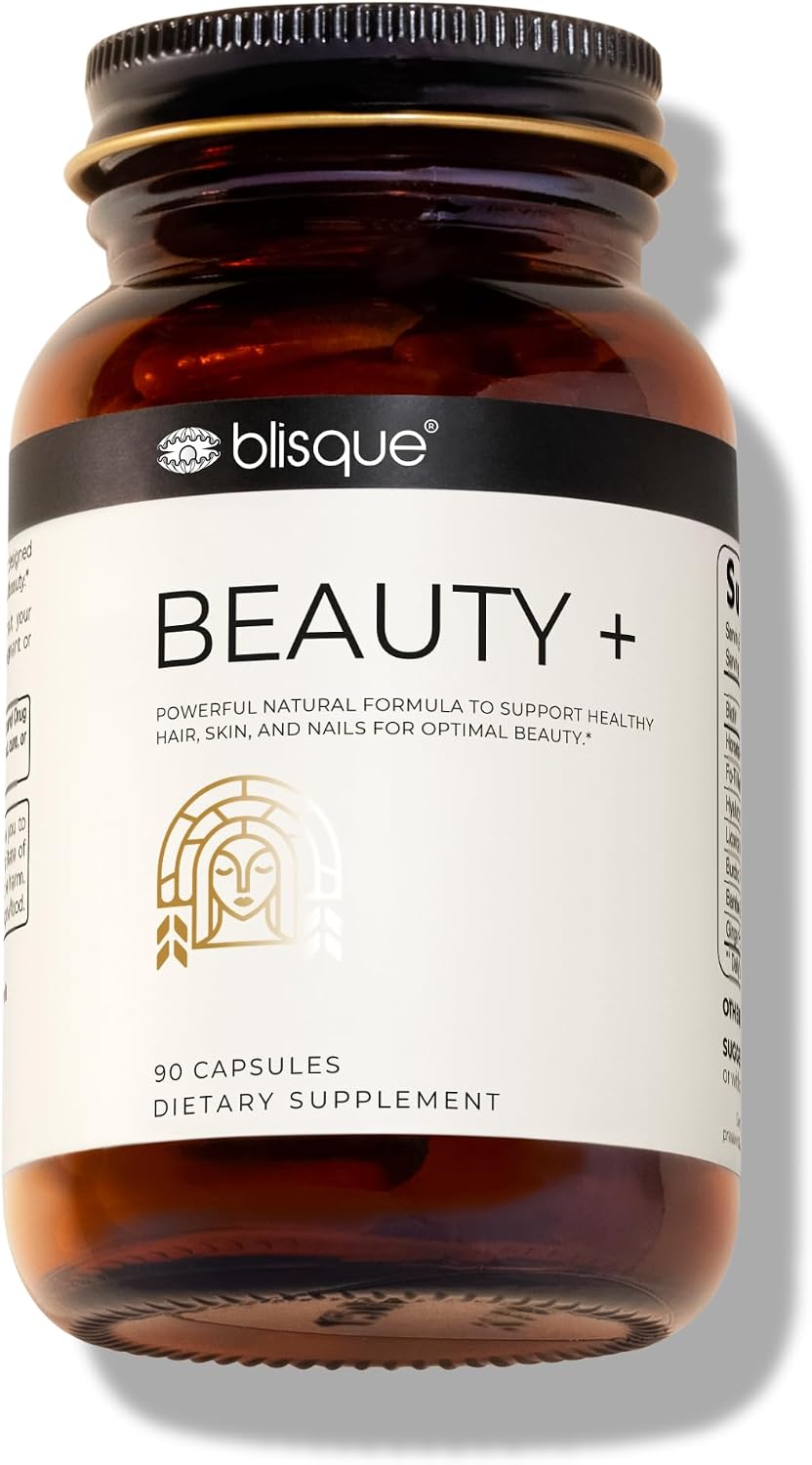 Blisque BEAUTY+ - Biotina y Ácido Hialurónico para Cabello, Piel y Uñas