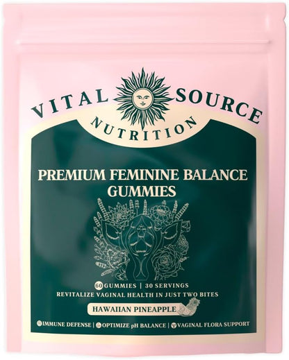 Vital Source Nutrition Gominolas Probióticas Femeninas - Piña Hawaiana - 60 Gominolas - 30 Días – Image 1