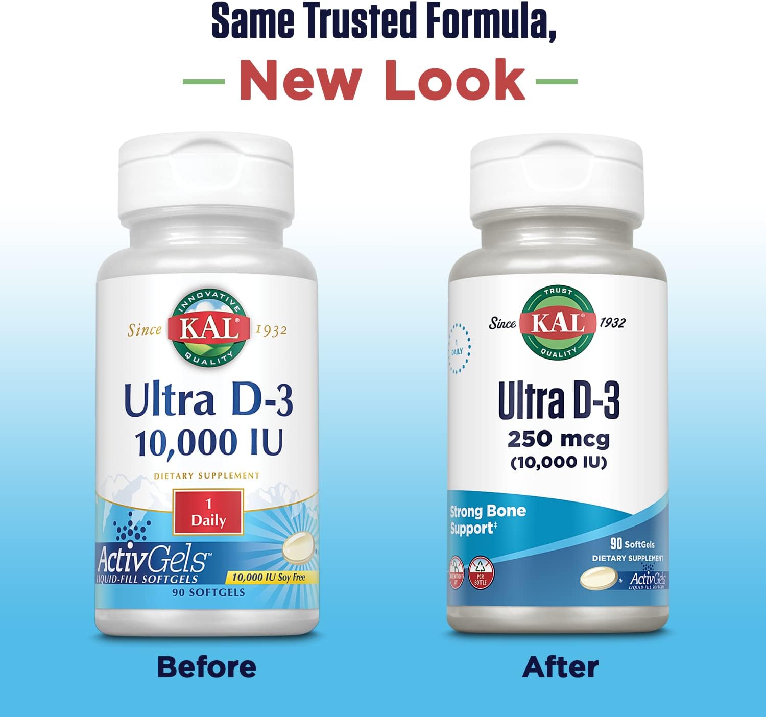 KAL Ultra Vitamina D3 10000 IU (250 mcg) - 90 Softgels