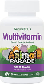 NaturesPlus Animal Parade Multivitamínico Masticable para Niños - Sabor Uva - 180 Comprimidos (Pack de 2)