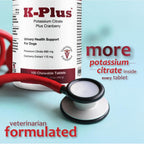 K-Plus Citrato de Potasio y Arándano para Perros - Complemento para la Salud Urinaria - 200 Comprimidos Masticables