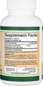 Cápsulas de Bacopa Monnieri con 20% Bacósidos 450mg - 90 Cápsulas - Double Wood Supplements