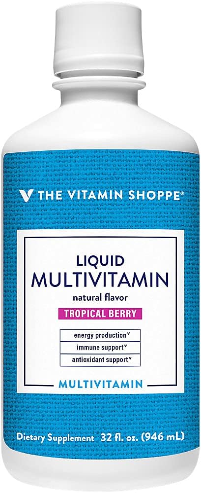 Multivitamínico Líquido The Vitamin Shoppe, Frutas Tropicales, 946 ml
