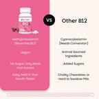 EZ Melts B12 Metilcobalamina 2500 mcg - 90 Tabletas Sublinguales Sabor Cereza