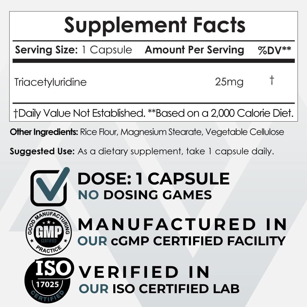 Nootropics Depot Triacetyluridine TAU 25 mg Cápsulas - 60 Unidades