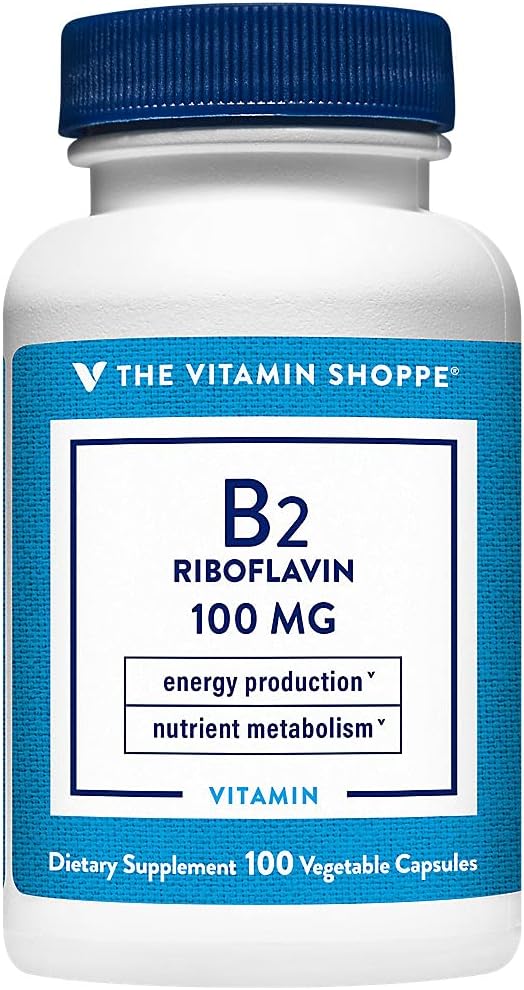 The Vitamin Shoppe Riboflavina Vitamina B2 100mg - 100 Cápsulas