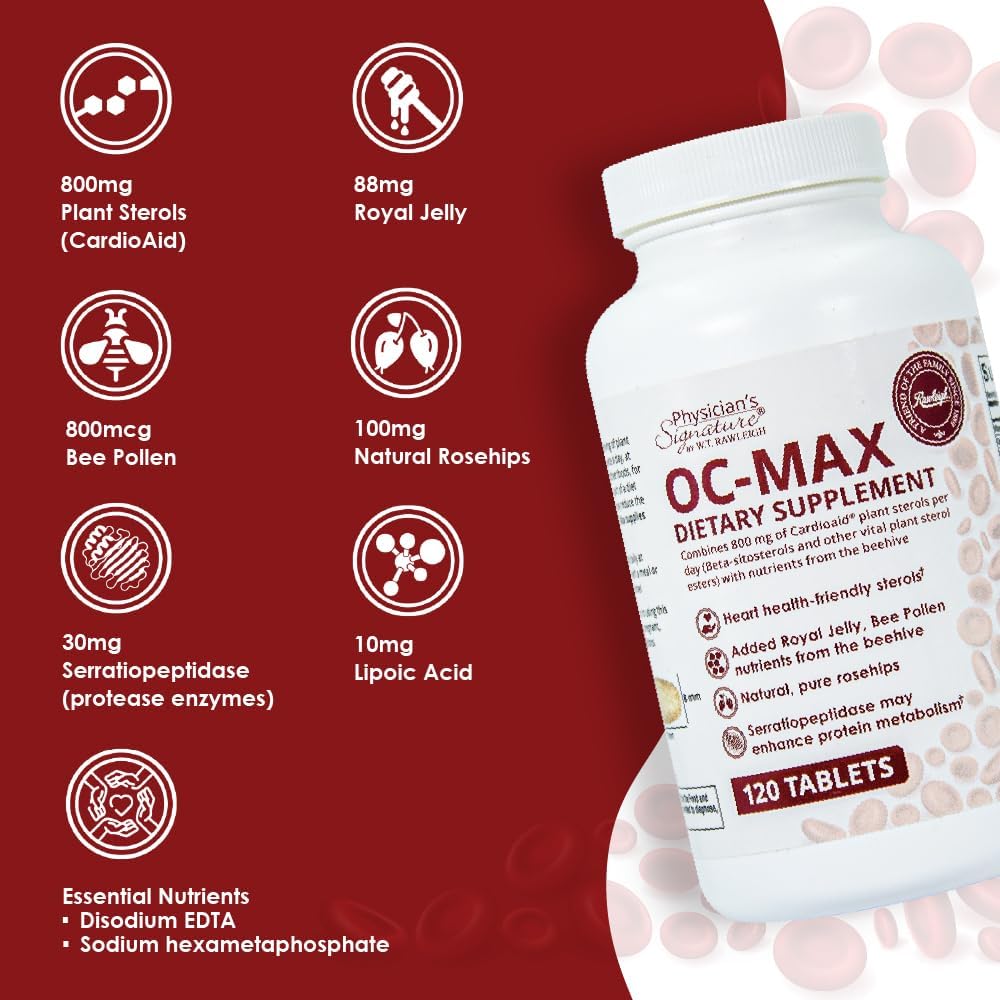 Rawleigh OC-MAX Salud Cardiaca – Esteroles Vegetales 800 mg + Antioxidantes | 120 Comprimidos