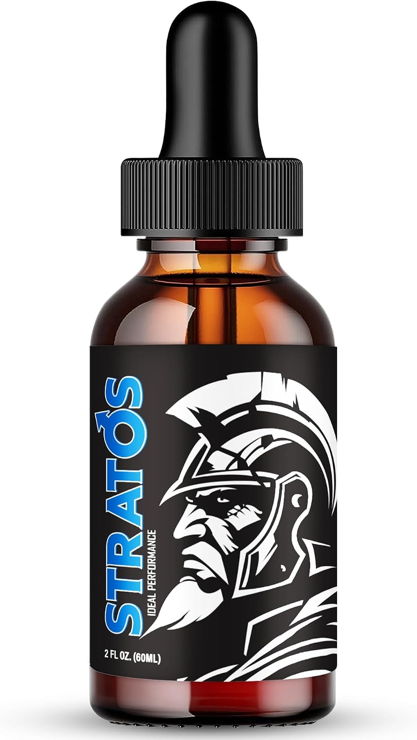 Stratos Drops - Suplemento Líquido Oficial para la Mejora Masculina - Fórmula de Máxima Potencia para Rendimiento, Resistencia y Salud General (1 Envase)