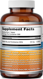Amazing Formulas Vitamina B6 (Piridoxina) 25 mg | 500 Comprimidos
