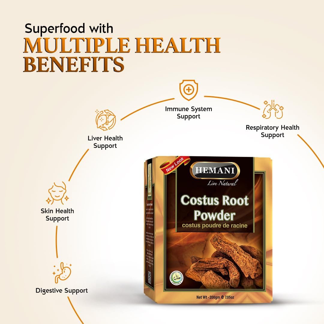 Hemani Costus Root Powder 200g - Qust – Certificación halal: Adecuado para consumidores musulmanes. – Image 2