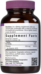 Bluebonnet Vitamin B1 100 mg - 100 Vegetable Capsules