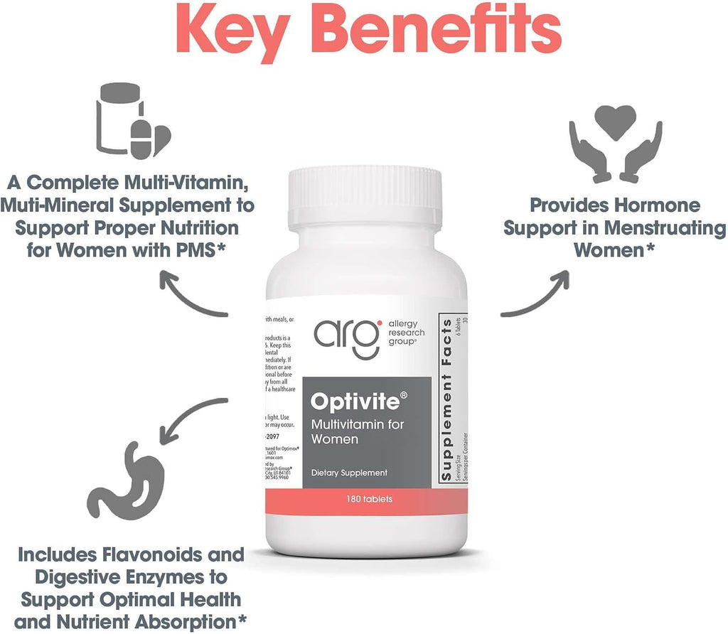 Optimox ARG Optivite - Multivitamínico para Mujeres con Equilibrio Hormonal y PMS